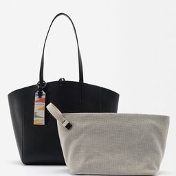 PARFOISStructured Reversible Tote Bag With Pouch-image-4