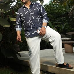 Instafab Plus Men Comfort Opaque Printed Casual Shirt-image-70