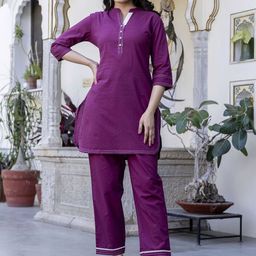 Pistaa Pure Cotton Top With Trousers Co-Ords-image-52