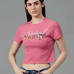 GO DEVIL Women Printed Extended Sleeves Pockets T-shirt image 1