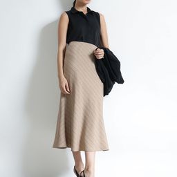 FableStreet Striped A-Line Midi Skirt-picture-4