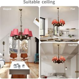 Devansh Pink & Beige Traditional Ceiling Lamp-20
