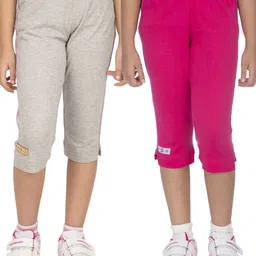 OCEAN RACE Girls Pack of 2 Relaxed Fit Cotton Capris-20
