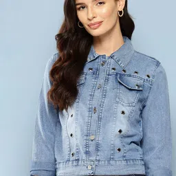 The Roadster Lifestyle Co Collared Denim Jacket-22