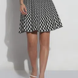 SHOWOFF Printed Flared Mini Skirt-image-71