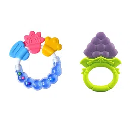 Kritiu Set Of 2 Textured Silicone Fruit Shape & Rattle Teether-9