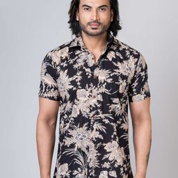 Kartikeya Jaipur Men Standard Spread Collar Floral Printed Cotton Slim Fit Casual Shirt-image-70
