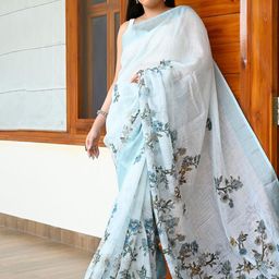 Suha Floral Pure Cotton Saree-image-91