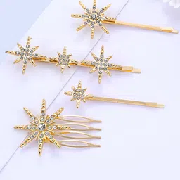 Peora Women Set of 4 Embellished Bobby Pins-47