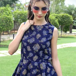 Sera Floral Print Cotton Peplum Top-image-34