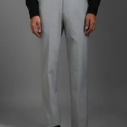 Louis Philippe Men Textured Regular Fit Mid-Rise Formal Trousers-image-53