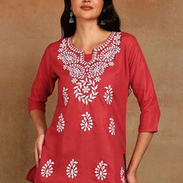 TOP N THREAD Ethnic Motifs Embroidered Chikankari Chikankari Kurti-picture-18