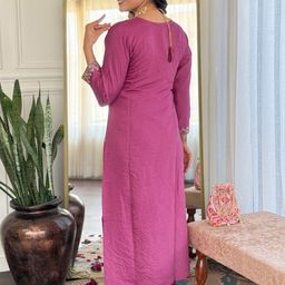 Moda Rapido Floral Embroidered Sequinned Chanderi Silk Kurta With Trousers & Dupatta image 5