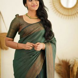 HANDSEL Zari Pure Silk Banarasi Saree-image-72