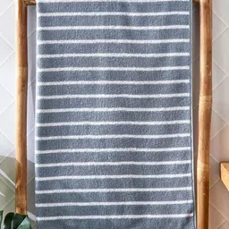 Home Centre Blue & White 1 Striped Cotton 500 GSM Bath Towel-image-86