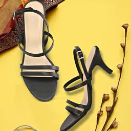 GRACECODE Striped PU Kitten Sandals with Tassels-10