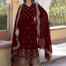 Fashion Basket Women Emboridered Work Anarkali Ethnic Dress With Dupatta-image-76