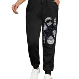 SAAHASAM Women Printed Relaxed Loose Fit Joggers Trousers-picture-23