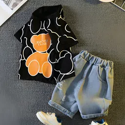 Googo Gaaga Boys Printed T-shirt with Shorts-image-27