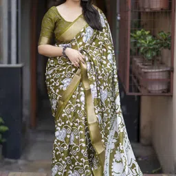 LeeliPeeri Designer Kalamkari Printed Zari Kota Saree-picture-56