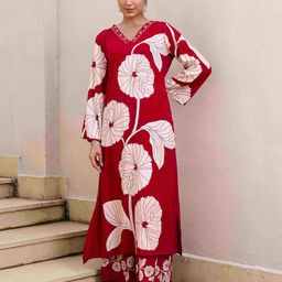 divastri Women Floral Printed Kurta with Palazzos-picture-10