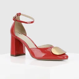 Oroh Women Leather Party Block Pumps-picture-18