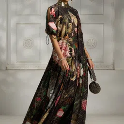 Rivaar By Rocky Star Botanical Printed Crop Top With Skirt & Shrug Co-Ords-image-30