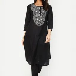max Women Paisley Yoke Design Sequinned Anarkali Kurta-42