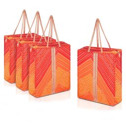 Kuber Industries Set Of 4 Geometric Printed Shopper Handheld Bag-picture-10