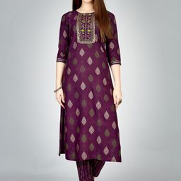 JULEE Women Ethnic Motifs Embroidered Thread Work Kurta with Trousers-picture-18