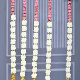 Ascension 5-Pcs Pink & White Flower Hanging Garland Decor-image-42