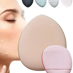 Facejewel Set Of 4 Blender Sponge, Soft Egg Shaped Puff With Finger & Pizza Puff image 2