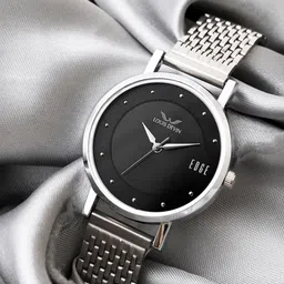 LOUIS DEVIN Women Brass Dial & Stainless Steel Straps Analogue Watch LD-LR192-BLK-CH-image-52