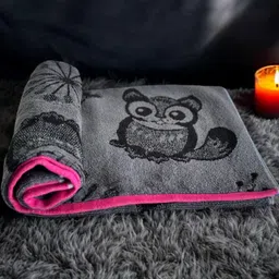 Wee Hours Black & Pink Printed Cotton 650 GSM Bath Towel-image-77