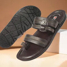 Trump Brown PU Flip Flops-picture-48