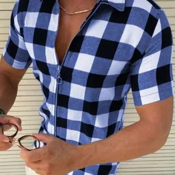 StyleCast Men Spread Collar Buffalo Checked Cotton Casual Shirt-image-53