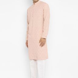 Devyom Men Embroidered Regular Thread Work Kurta with Pyjamas image 3