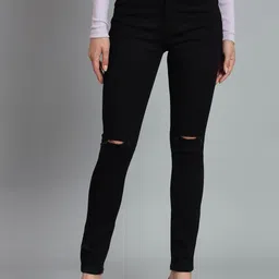 LINARIA Women Classic Mid-Rise Slim Fit Slash Knee Cotton Jeans-picture-38