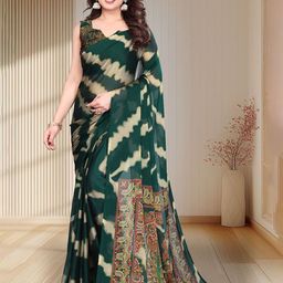 SUPERLAXMI Striped Pure Chiffon Saree-image-30