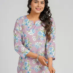 Cotton Curio Floral Printed Pure Cotton Kurti-image-35