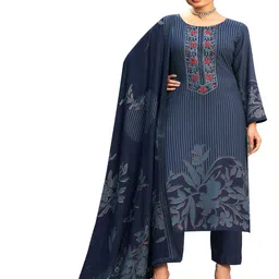 DRAVINAM Trends Embroidered Unstitched Dress Material-image-96