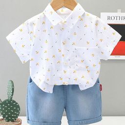 StyleCast x Revolte Boys Printed Pure Cotton Shirt with Shorts-image-2