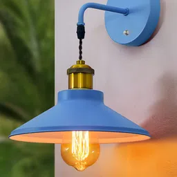 Homesake Blue Metal Cylinder Shaped Wall Lamp-picture-9