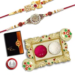 DeoDap Multi Pooja Thali Rakhi Gift Set-image-74