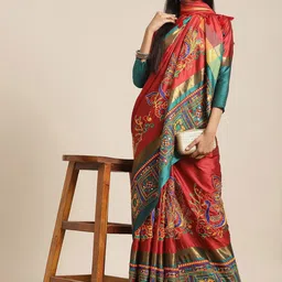 DIVASTRI Ethnic Motifs Embroidered Silk Cotton Banarasi Saree-picture-22