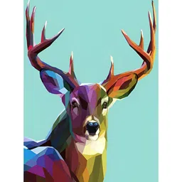 Inephos Purple & Orange Birds and Animals Printed Canvas Wall Art-picture-57