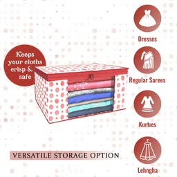 Kuber Industries Red & Orange 6 Pieces Printed Foldable Multi Utility Organisers image 4