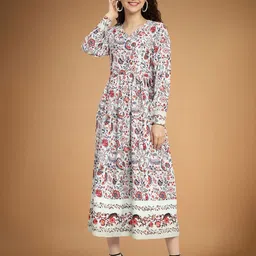 Moda Rapido Floral Print Applique Fit & Flare Dress-48