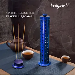 kreyam's Blue Textured Incense Stick Holder-image-93