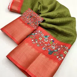 J 6 DESIGNER Checked Woven Design Saree-picture-44